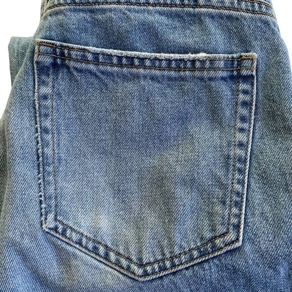 H&M Color Block Blue Denim Straight Leg 10” Rise Button Up Jeans Women’s Size 4 - Picture 6 of 12